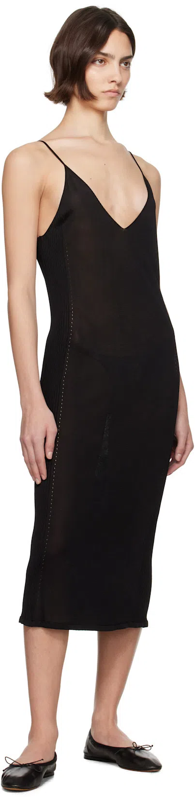 THE ROW 10mm Hereditas Leather Ballerina Flats In Black