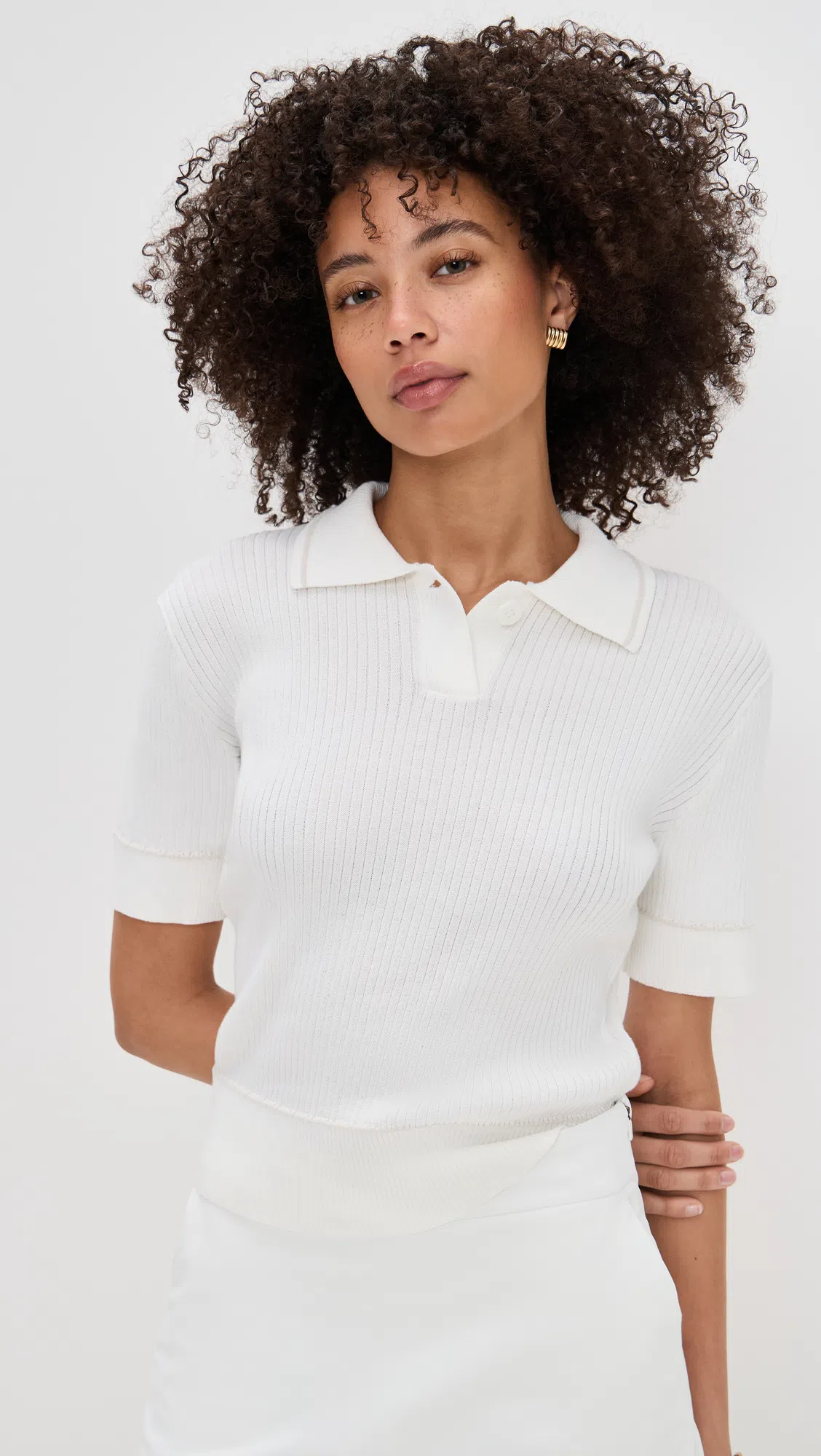 RHONE Birdie Sweater Polo Snow White