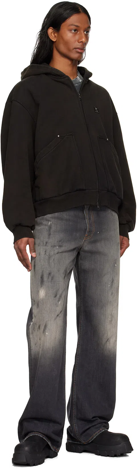 RICK OWENS Beatle Mega Tractor Boots In Black