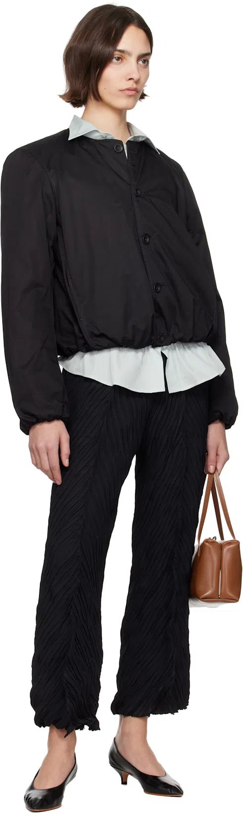 MAISON MARGIELA Layered Shirt With Chest Pocket And Peplum Hem In Blue