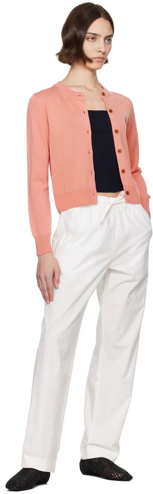 TOTÊME Toteme Woven Leather Ballerina Flat In Black