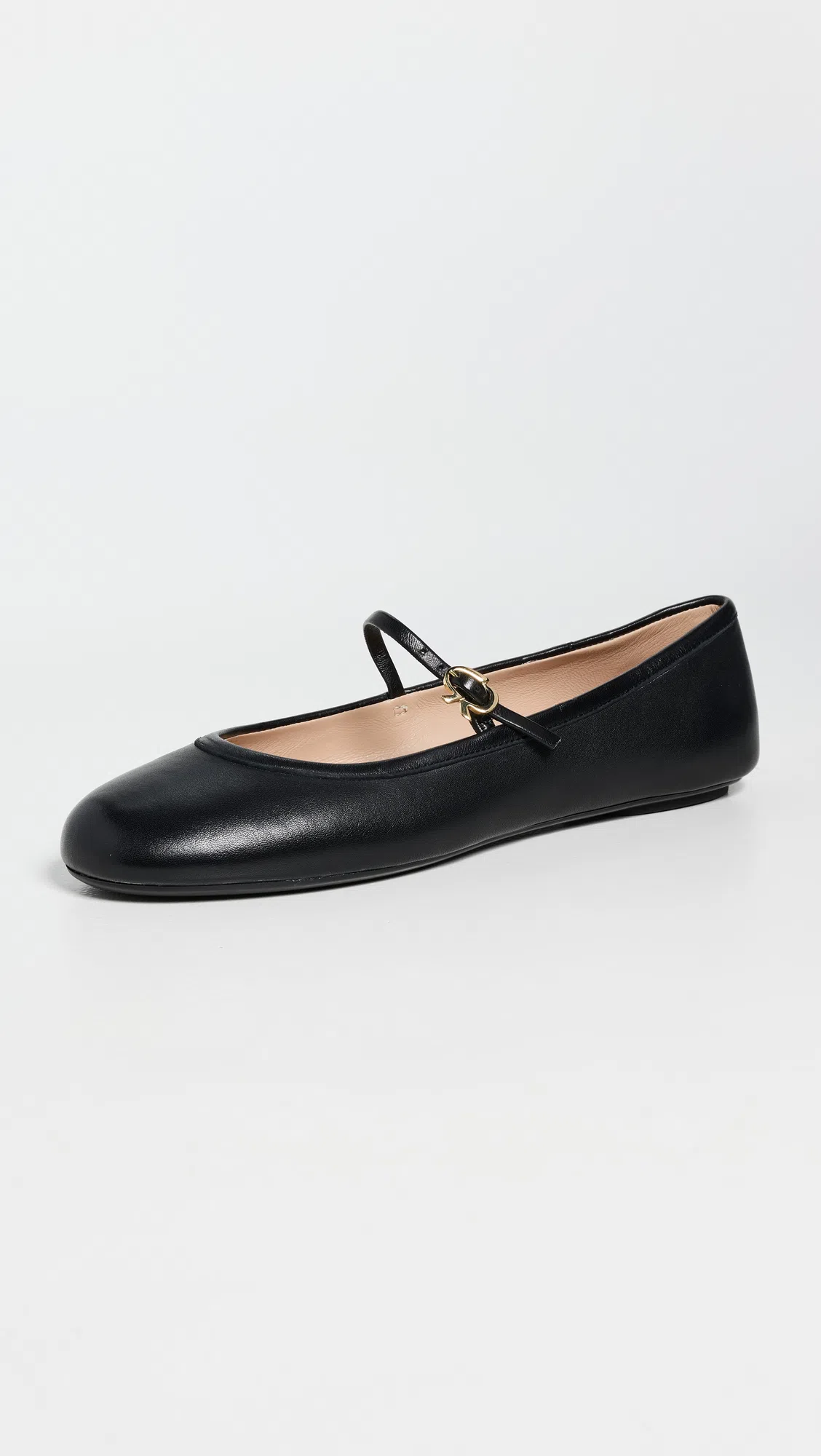 GIANVITO ROSSI Mary Ribbon Patent Leather Ballet Flats In Black
