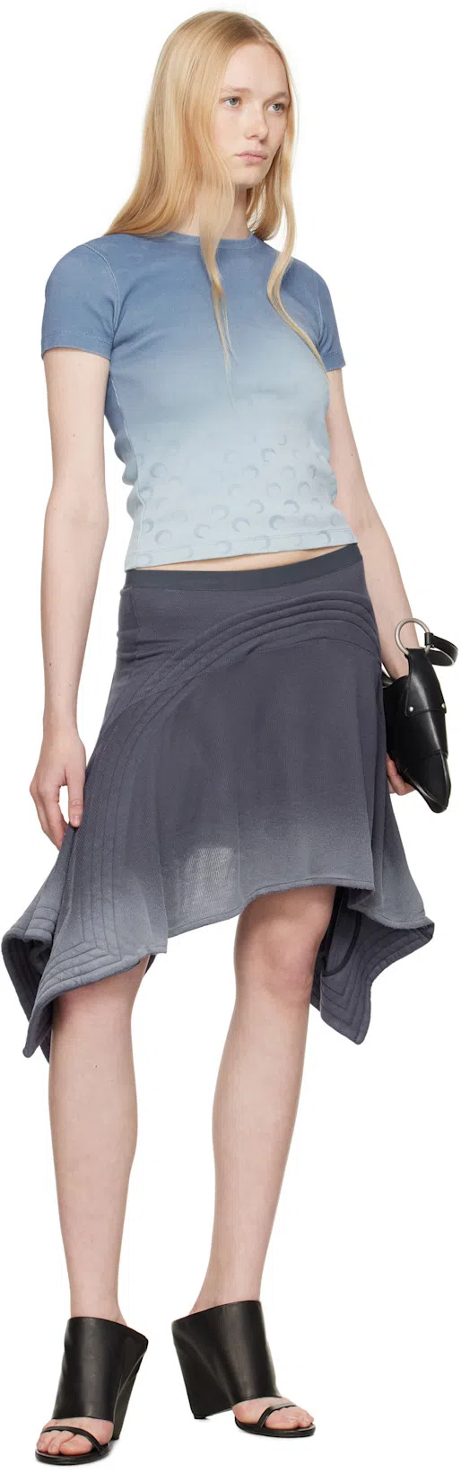 COURRÈGES Leather Wedge Mules In Black