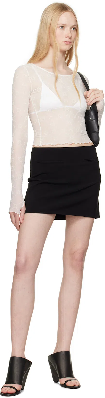 COURRÈGES Leather Wedge Mules In Black