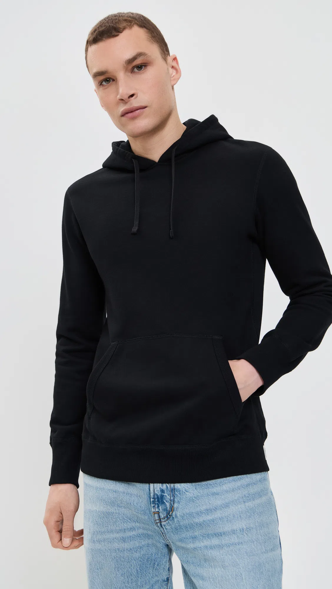 REIGNING CHAMP Mid-weight Terry Slim Hoodie Black