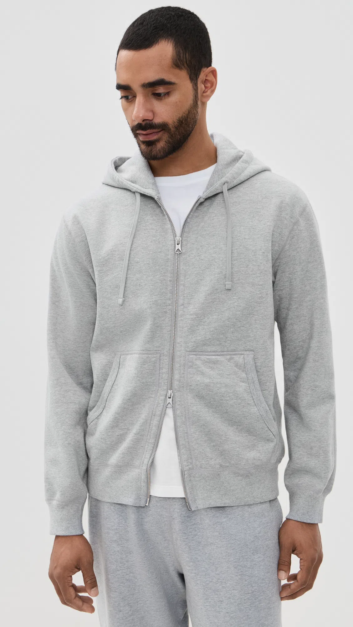 REIGNING CHAMP Gray Midweight Terry Standard Zip Hoodie In 060 Hgrey