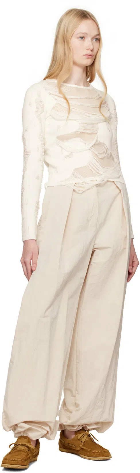 JACQUEMUS Moc-toe Croc-embossed Suede Boat Shoes In Camel