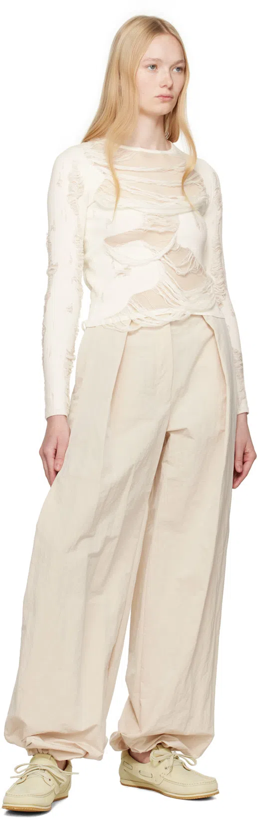 JACQUEMUS Moc-toe Leather Boat Shoes In Yellow