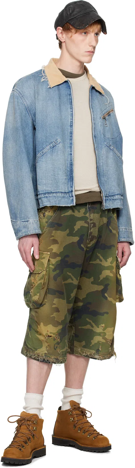 MAISON MARGIELA Cotton Denim Workwear Zip Jacket In Blue