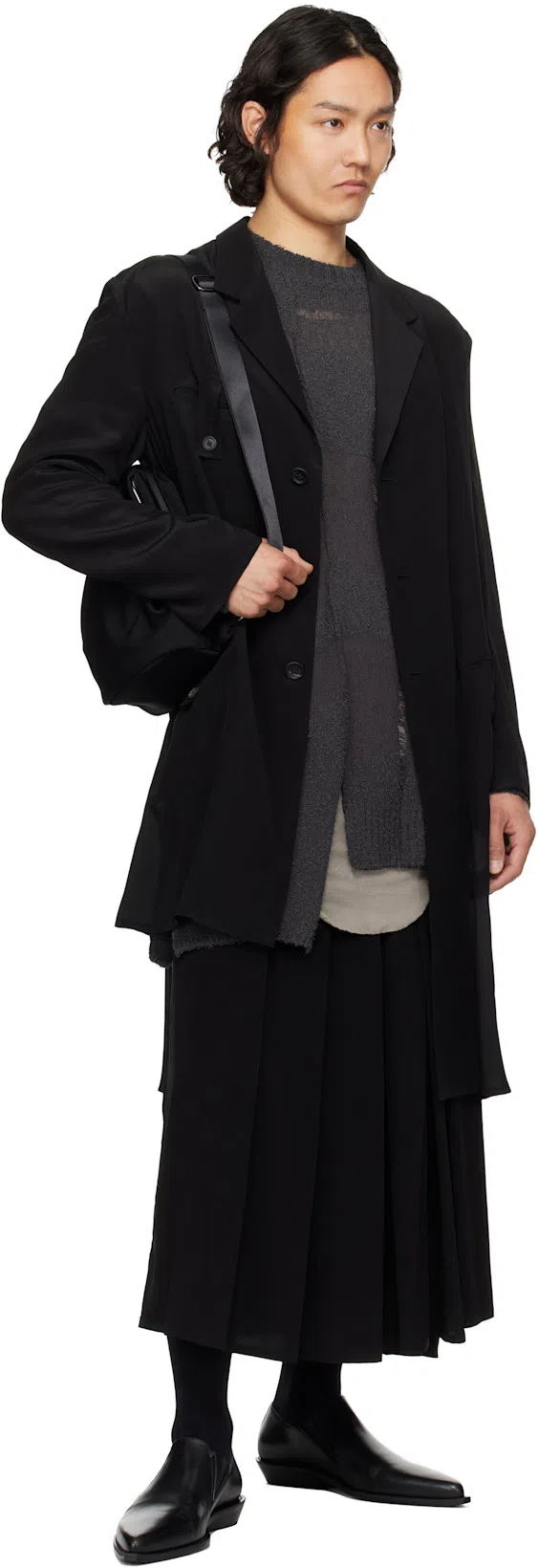 YOHJI YAMAMOTO Gray 5g Randome Damage Processed Sweater In 1 Charcoal