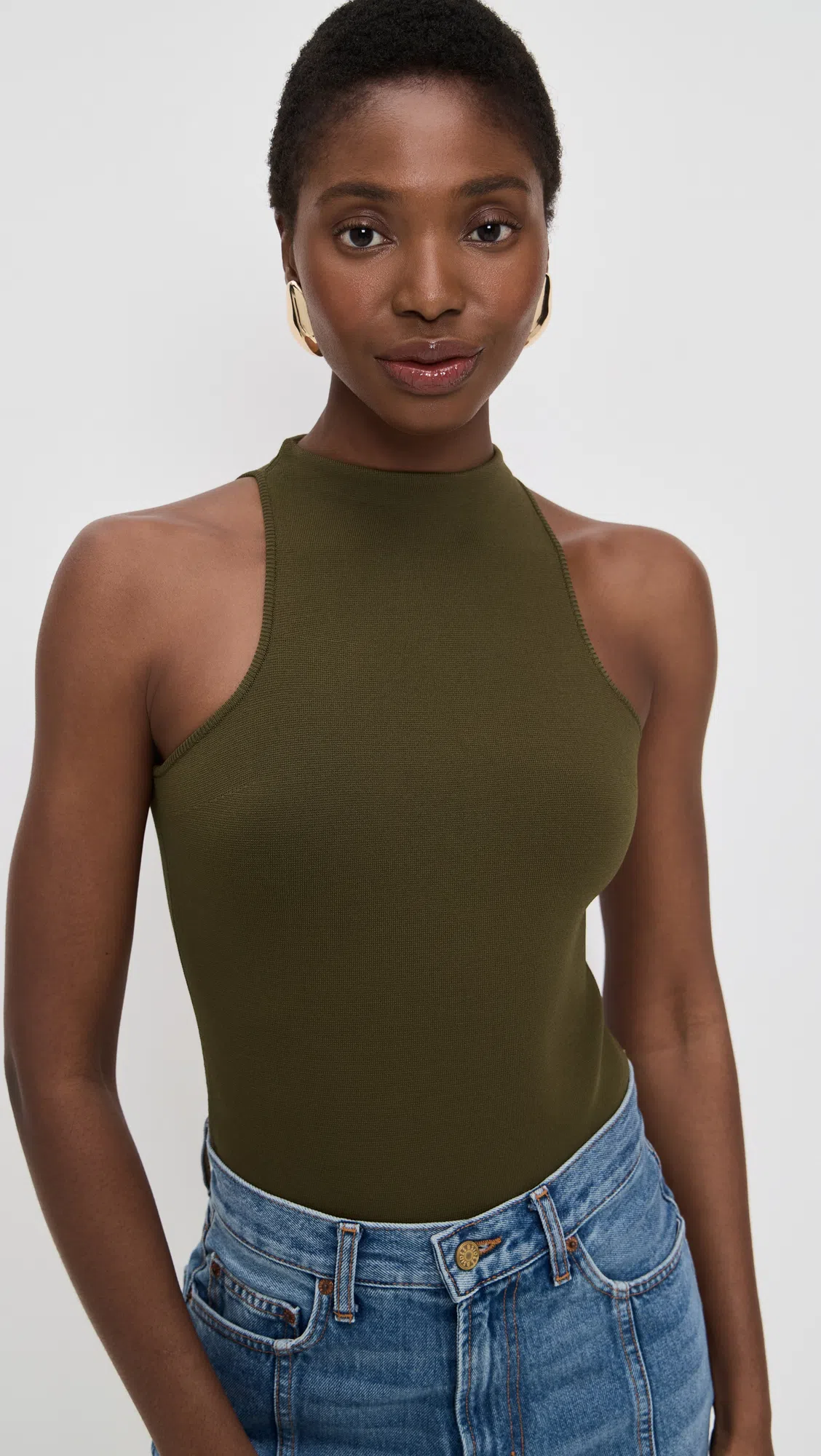 ZIMMERMANN Ascension Cropped Bodice Top In Khaki Palm Floral In Brown