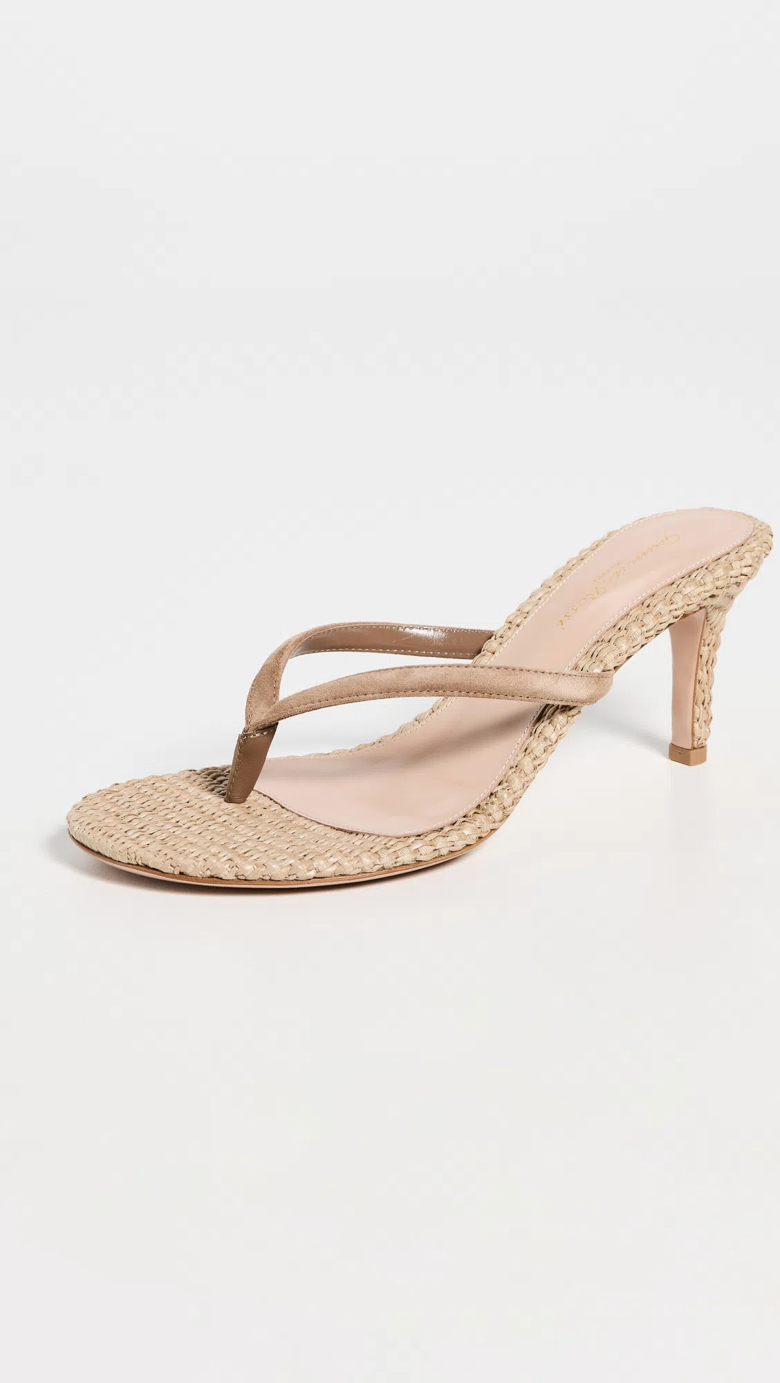 GIANVITO ROSSI Calypso Sandals 70mm Camel/natural Camoscio/raffia In Brown