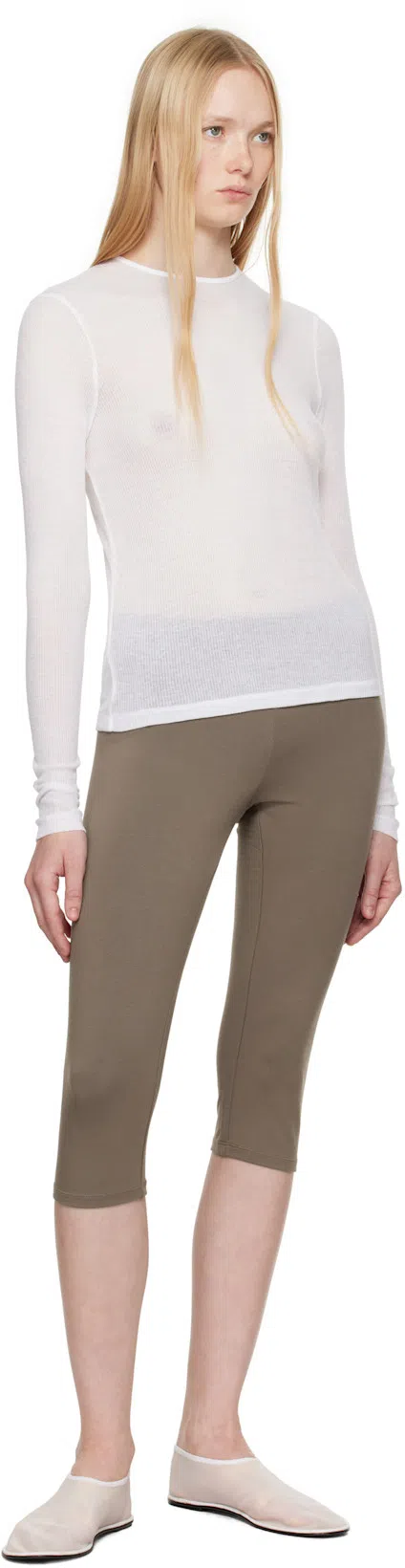 THE ROW White Sock Slippers In Purple