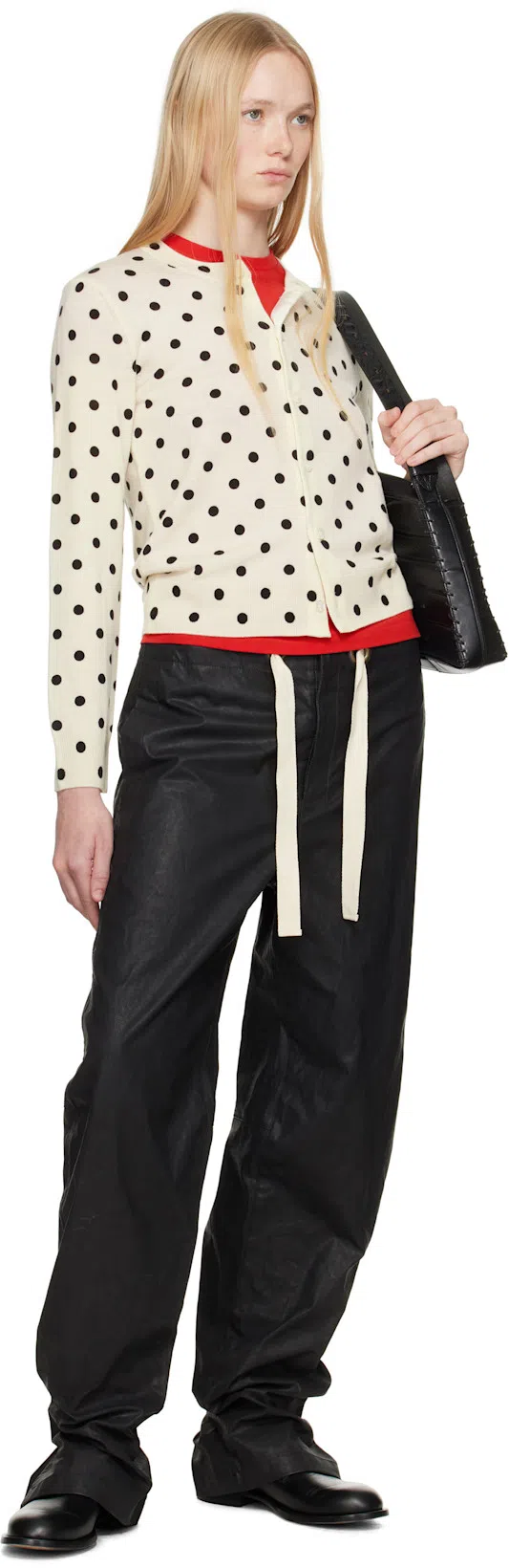 THE ROW Florie T-shirt With Red Center Detail In Rojo