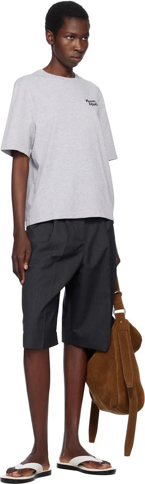 MFPEN Gray Favorite Shorts In Dark Grey Pinstripe