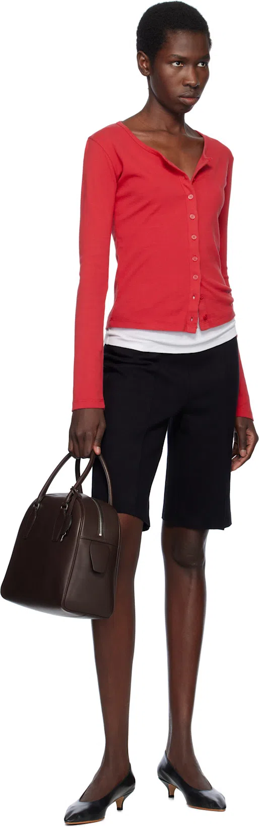 THE ROW India 12.00 Top-handle Bowling Bag In Leather In Brown