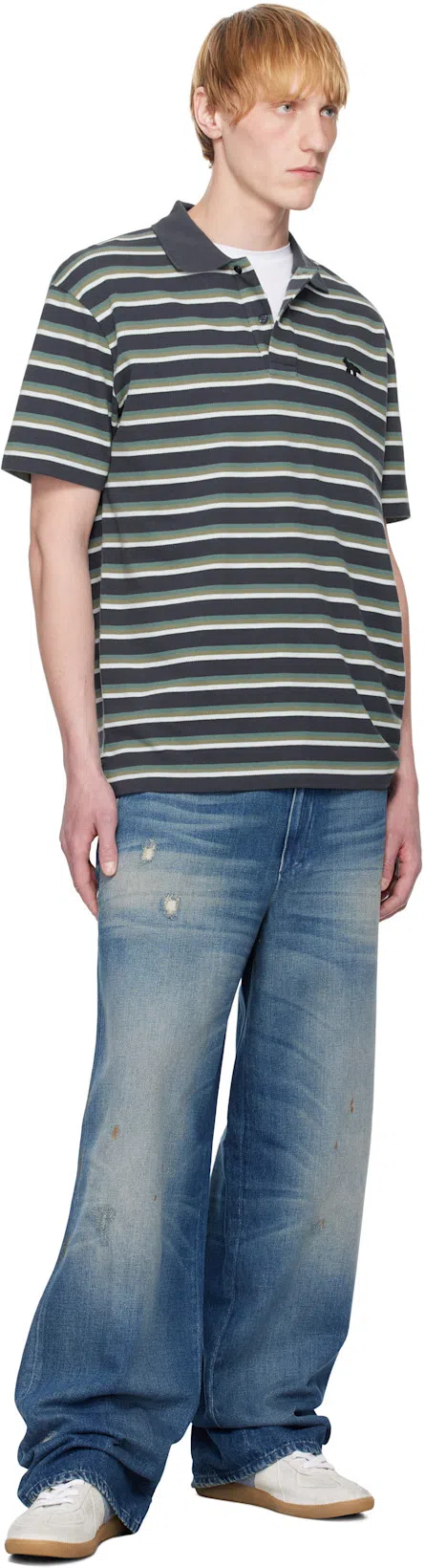 MAISON MARGIELA White And Light Blue Replica Sneakers