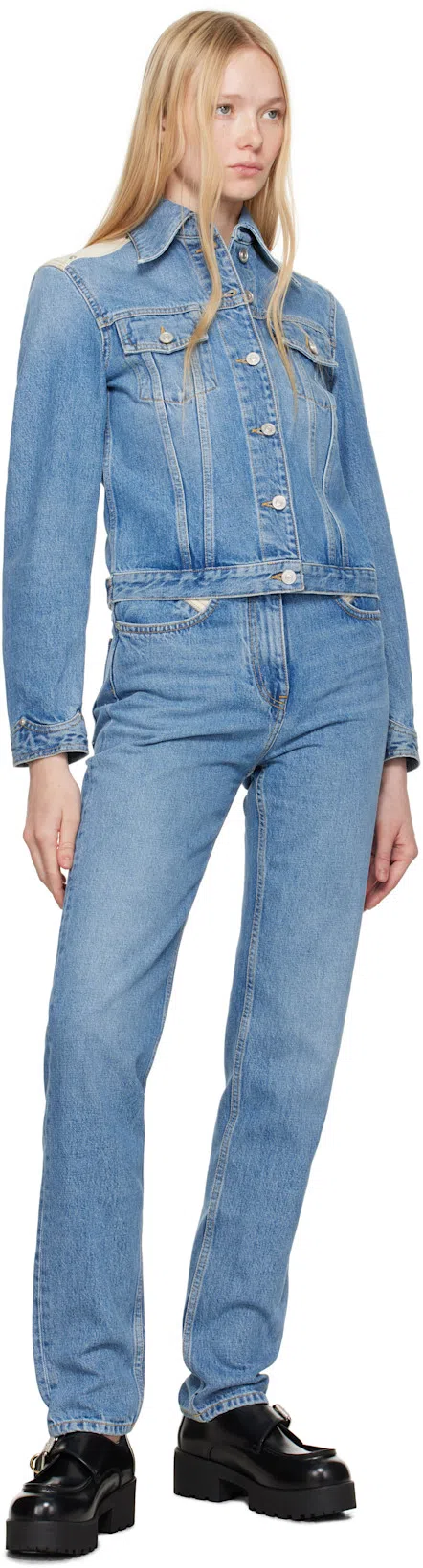 GIVENCHY Jacket In Denim With Yoke In Blue