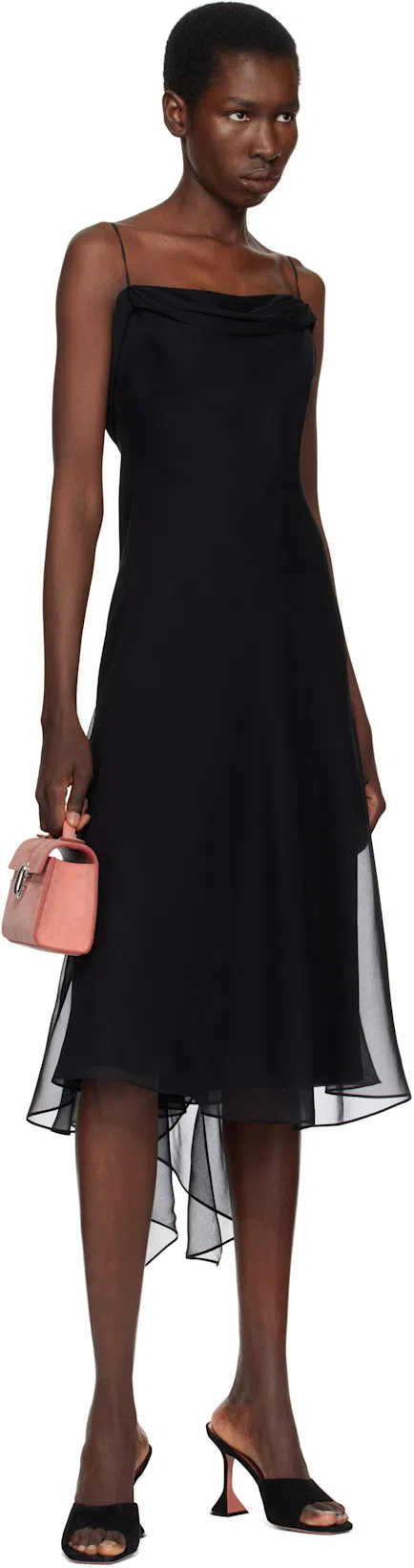 AMINA MUADDI Lupita 70 Black Suede Mule Sandals