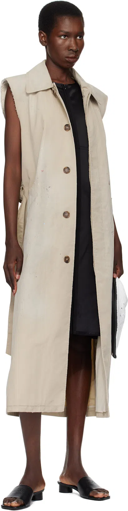 MM6 MAISON MARGIELA Mm6 By Maison Margiela Numeric Sandal With Engraved Logo Band In Black