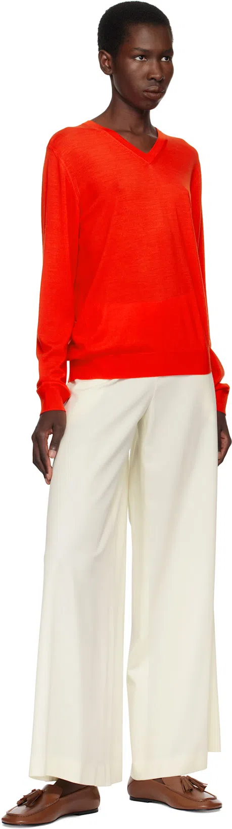 THE ROW Lightweight Wool Sweater Haius In Red