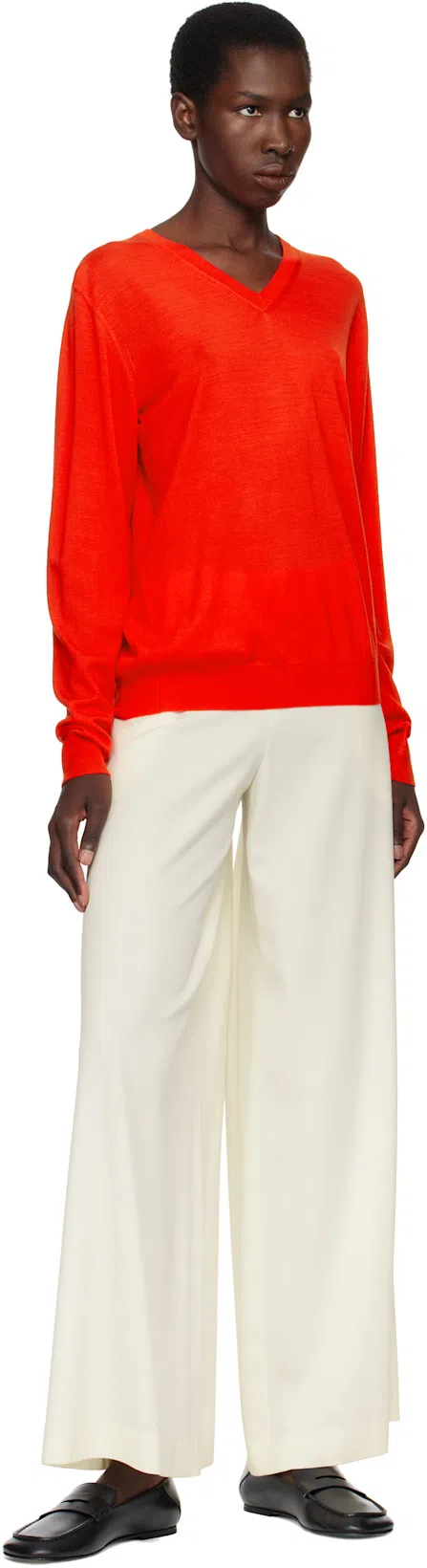 THE ROW Lightweight Wool Sweater Haius In Red