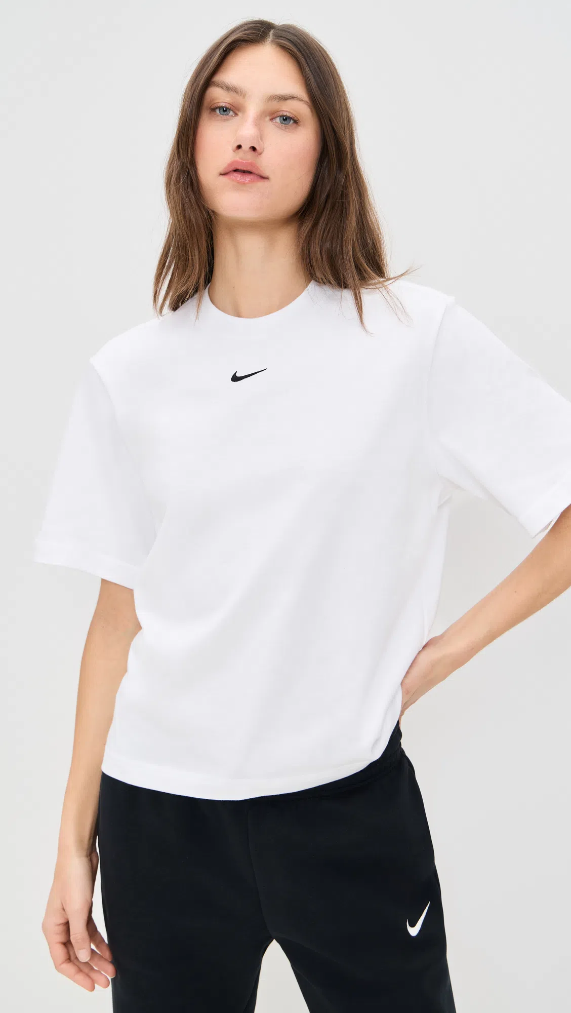 NIKE Sportswear Rib Cotton Blend T-shirt In White