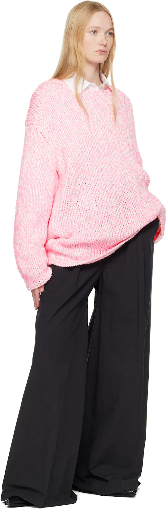 MAISON MARGIELA Four-stitch Logo Palazzo Trousers In Black