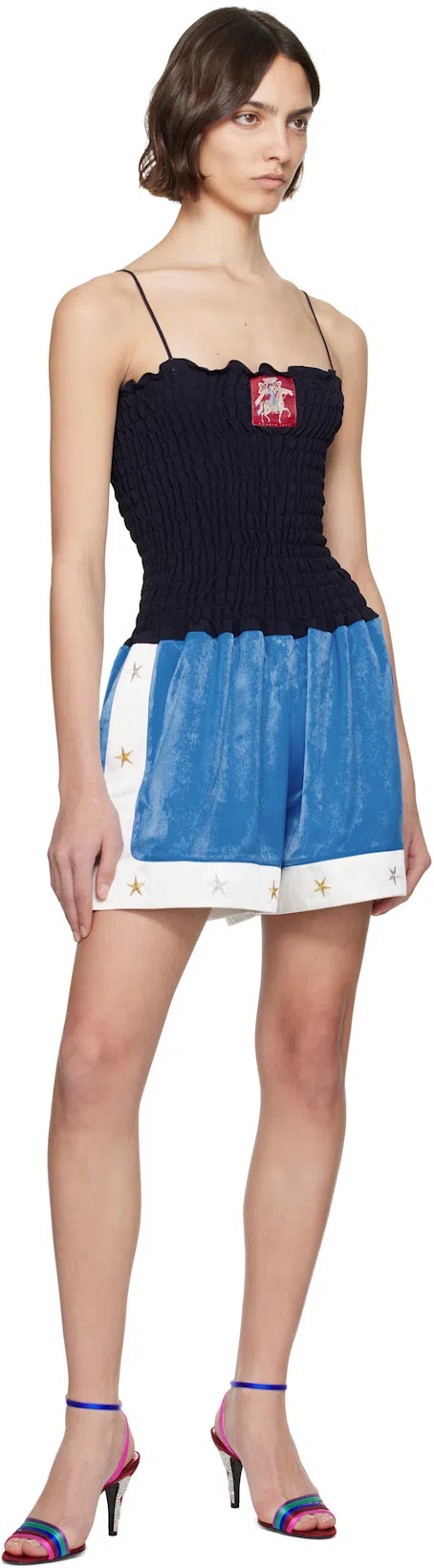 VALENTINO GARAVANI Valentino Ladycrush 85 Satin Sandals In Multicoloured