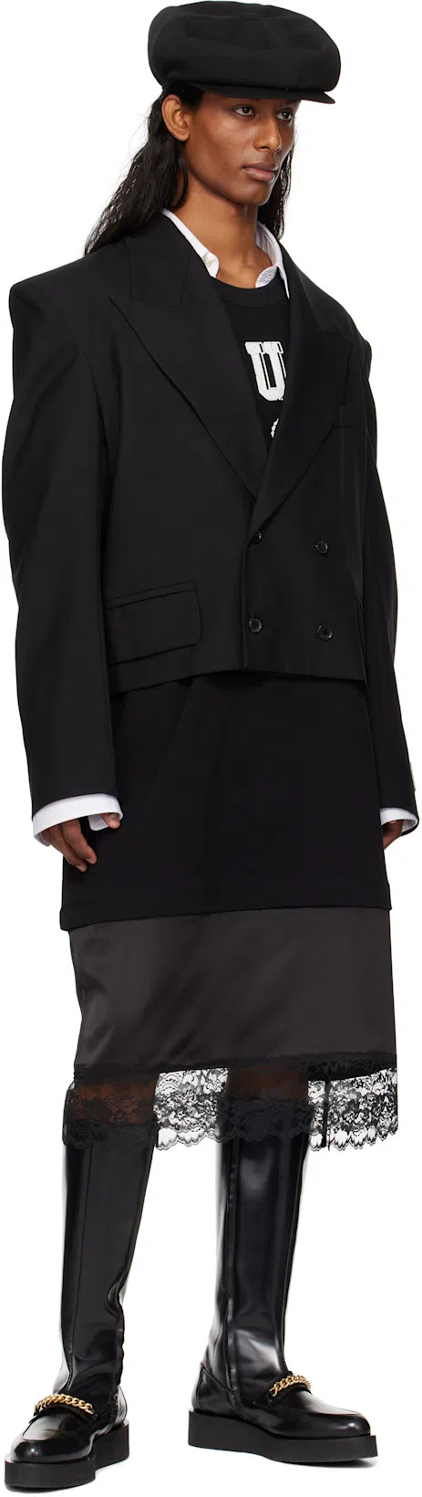 LE PERE White Detached Sleeve Button Down Shirt