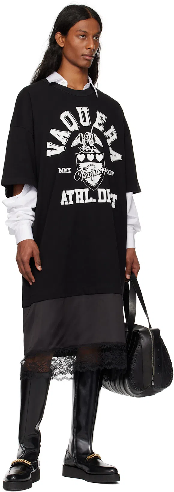 LE PERE White Detached Sleeve Button Down Shirt