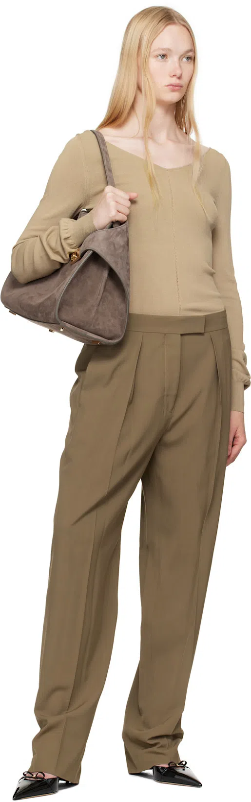 FERRAGAMO Gylla Patent Bow Slingback Pumps In Nero Biscotto