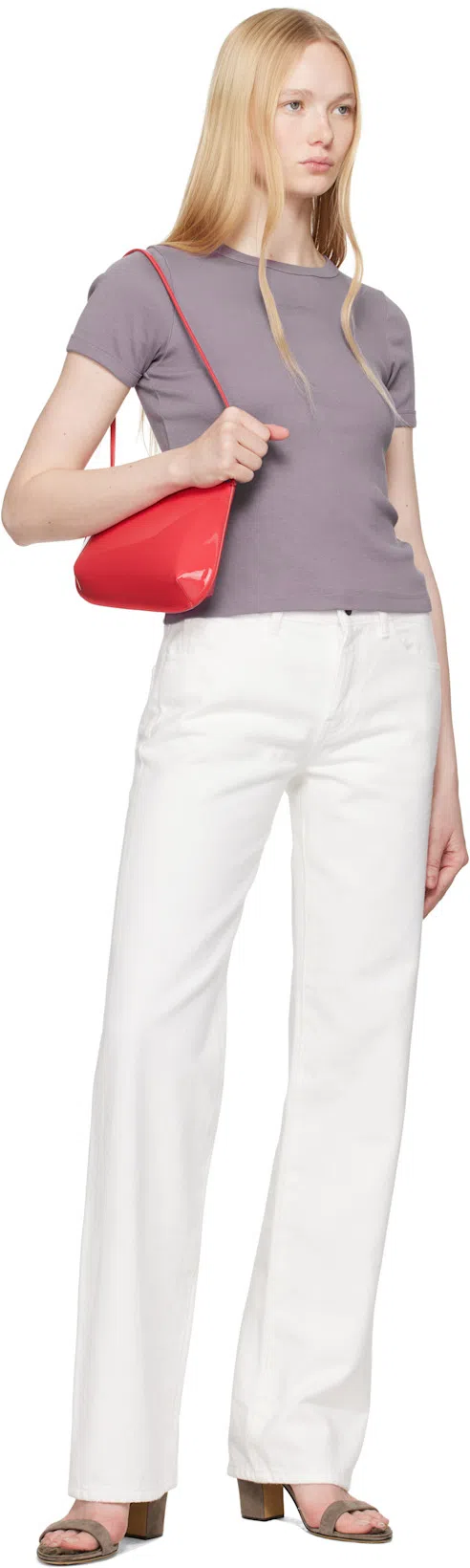 THE ROW Sharka Rigid Low-rise Cotton-cashmere Barrel Jeans In Metallic