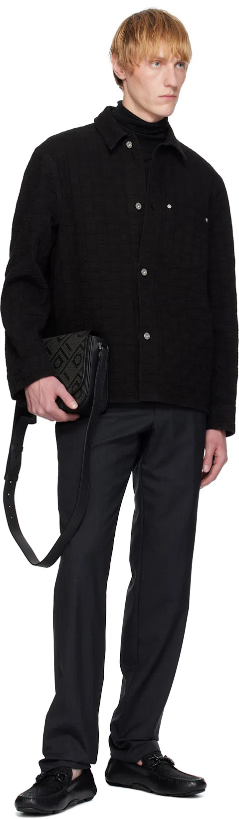 TOM FORD Gray Super Plain Weave Shelton Trousers In Dark Grey
