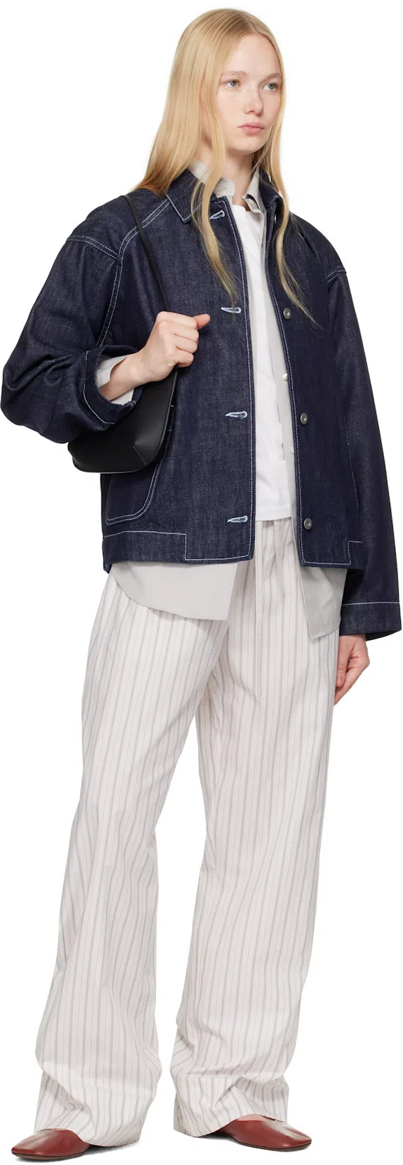 THE ROW Hypnosta Trousers In White With Stripes