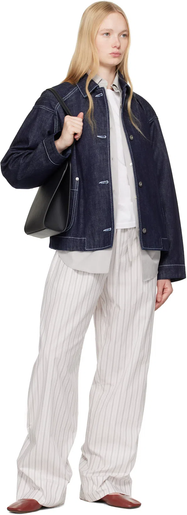 THE ROW Hypnosta Trousers In White With Stripes