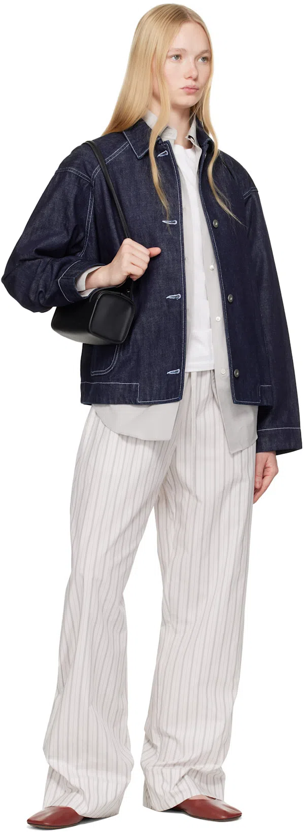 THE ROW Hypnosta Trousers In White With Stripes