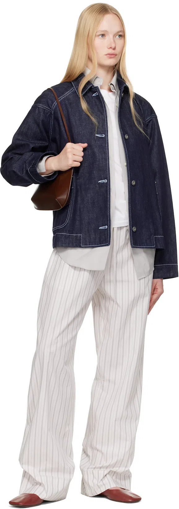 THE ROW Hypnosta Trousers In White With Stripes