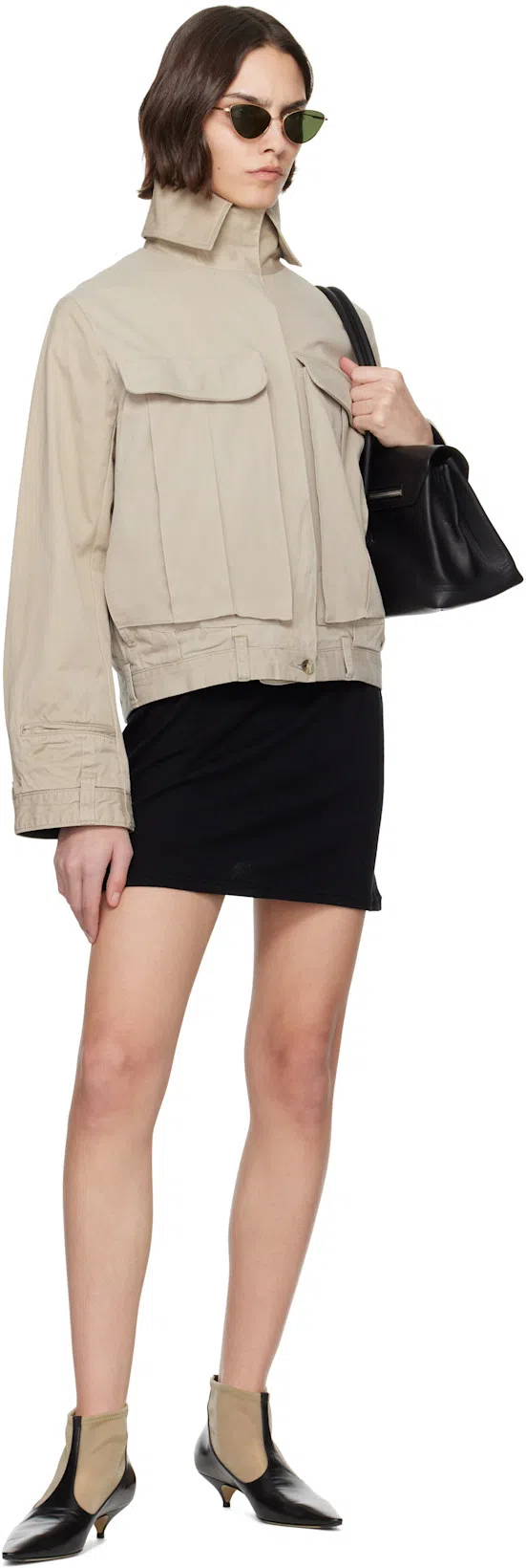 THE ROW Mesh Leather-trimmed Ankle Boots In Blk Black