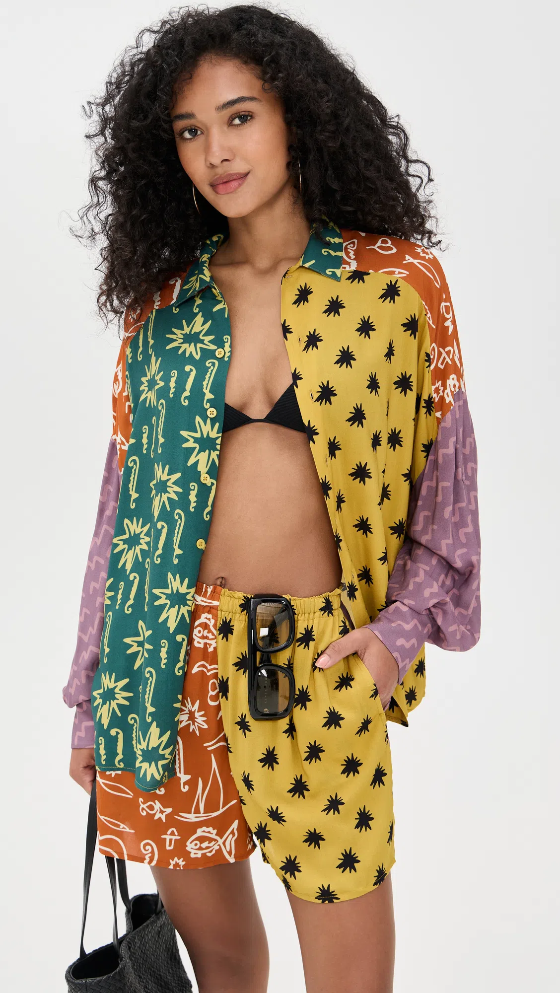 DONDE ESTEBAN Estrellitas Printed Satin Shorts In Multi