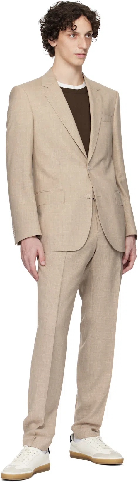 HUGO BOSS White & Navy Beckham Edition Low-top Suede Sneakers