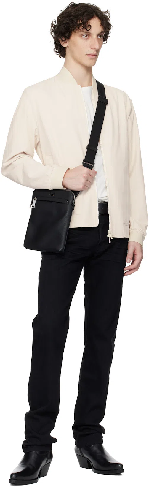 ERNEST W BAKER Black Western Boots In Black Leather