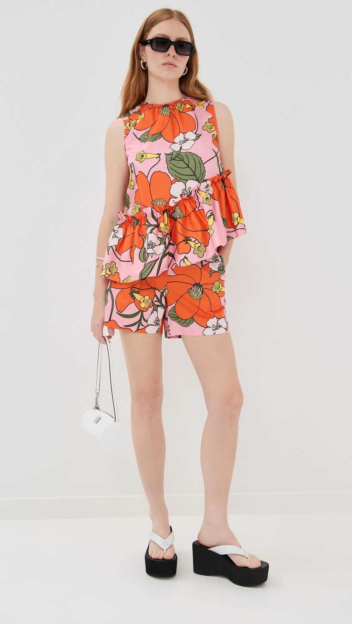 TORY BURCH Virginia Nylon Cylinder Bag Snow White