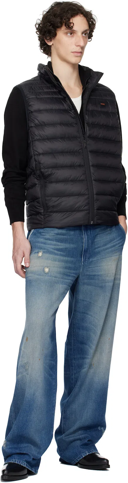 ERNEST W BAKER Black Western Boots In Black Leather