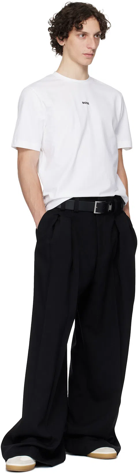 HUGO BOSS White & Navy Beckham Edition Low-top Suede Sneakers