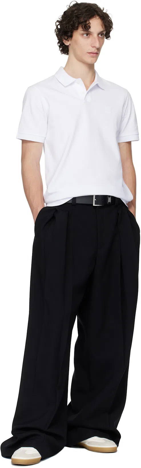 HUGO BOSS White & Navy Beckham Edition Low-top Suede Sneakers