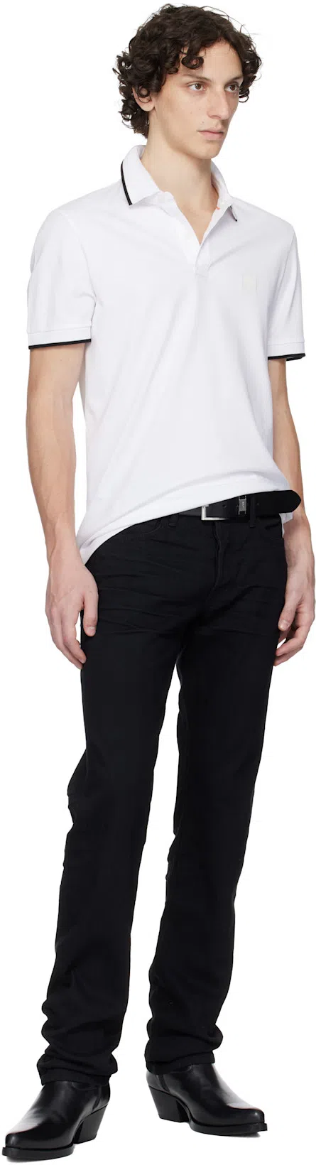 ERNEST W BAKER Black Western Boots In Black Leather