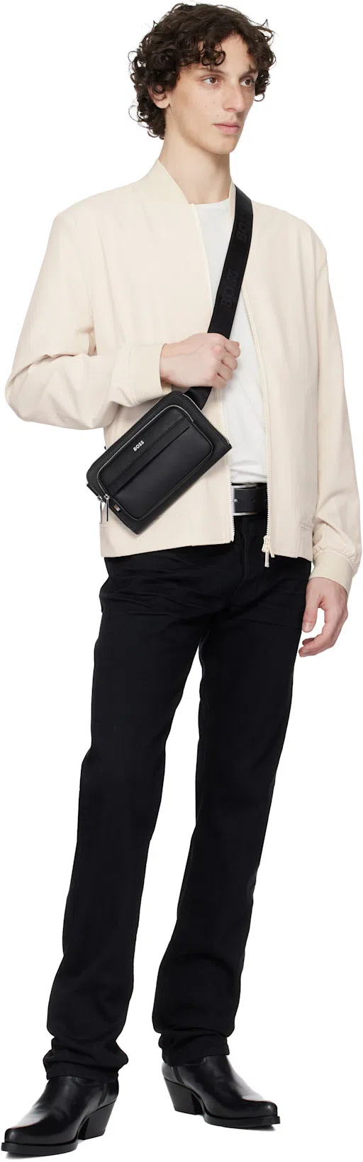 ERNEST W BAKER Black Western Boots In Black Leather