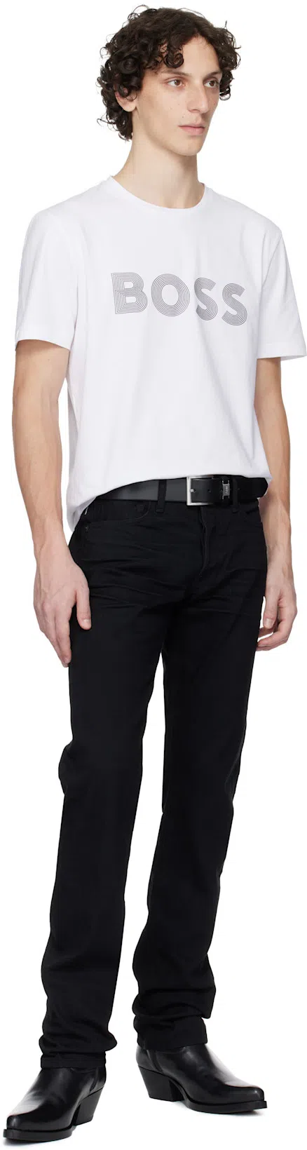 ERNEST W BAKER Black Western Boots In Black Leather