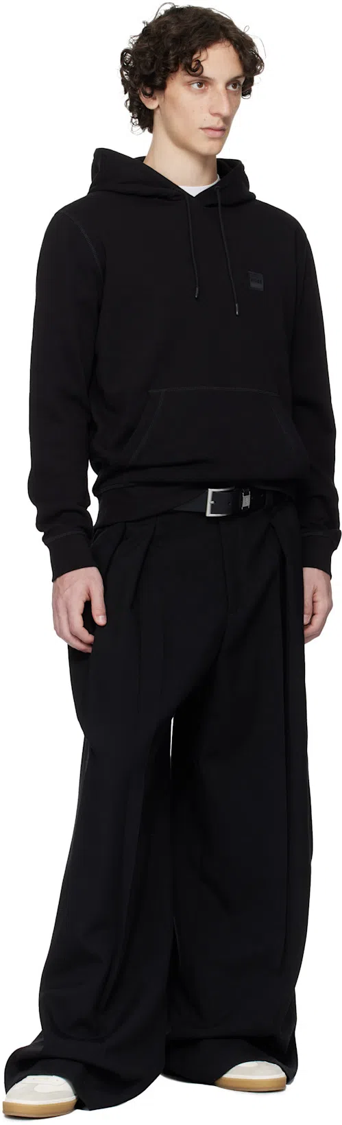 HUGO BOSS White & Navy Beckham Edition Low-top Suede Sneakers